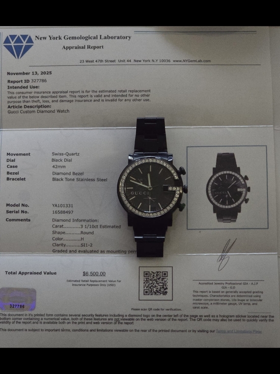 Gucci Other - Gucci Custom Diamond Watch – Black Stainless Steel | Approx. 3.10 CTW Diamonds